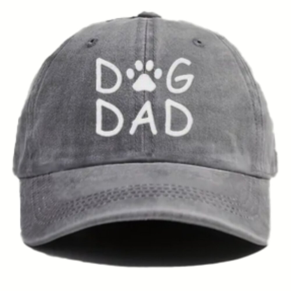 "Dog Dad" Baseball Cap in Grey Heather NWT